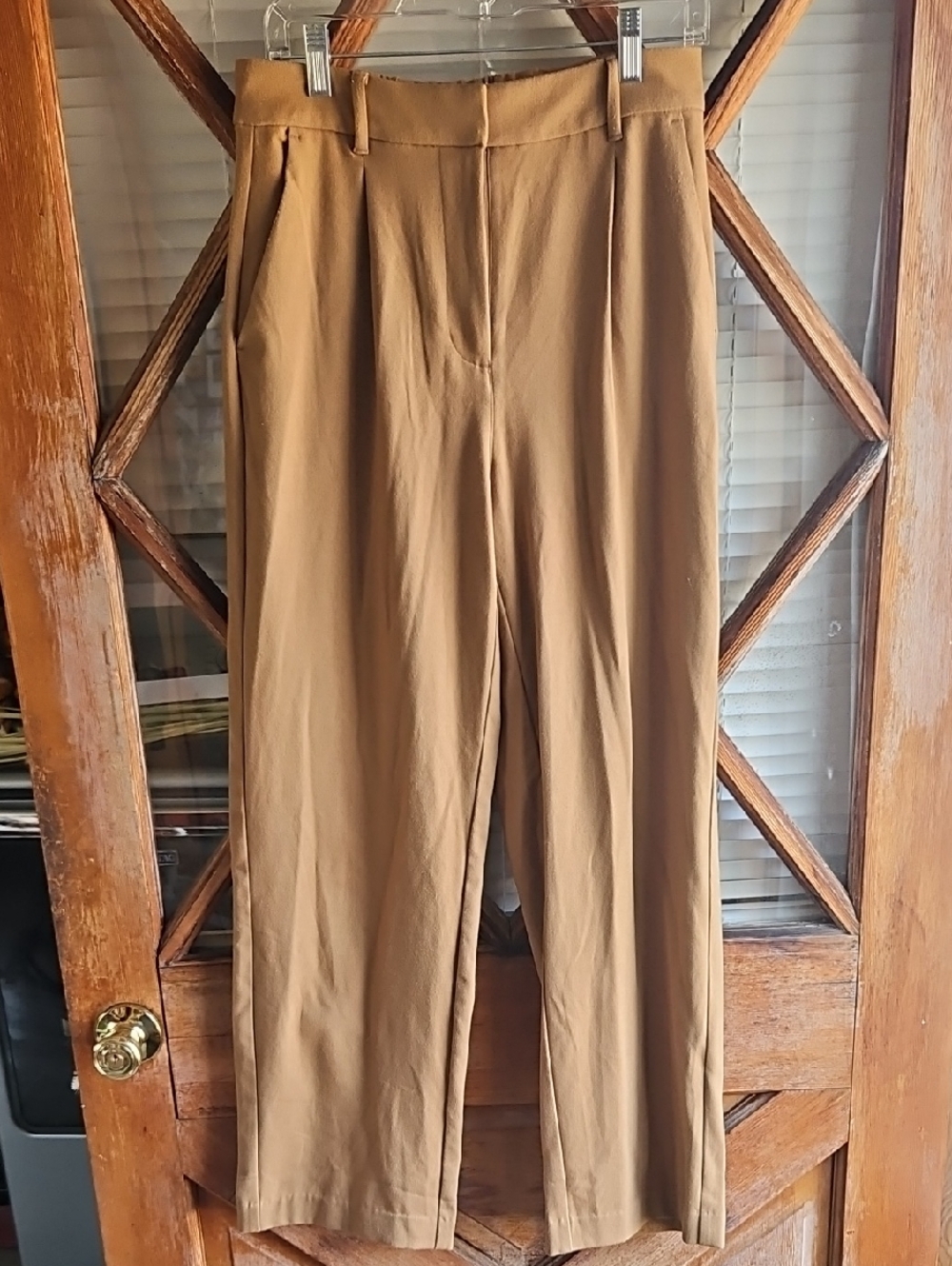 Old Navy Tan Wide-Leg Taylor Trousers